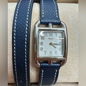 Hermès Cape Cod Watch Navy Double Tour Interchangeable Leather Strap